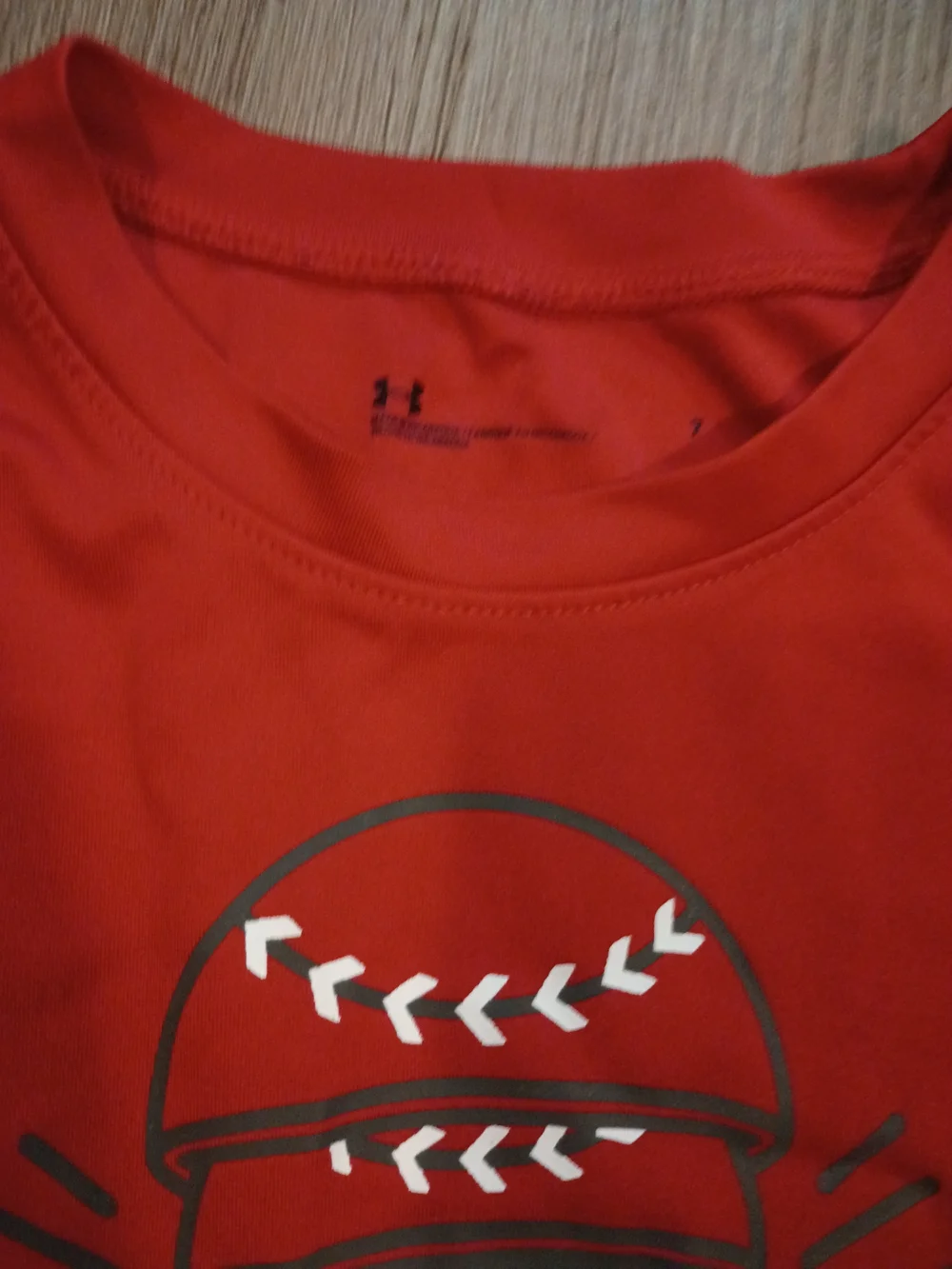 Under Armour Boy's Red Baseball Graphic Tee & Black Athletic Shorts Set